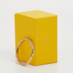 Sublima bangle Snow pavé, White, Gold-tone plated